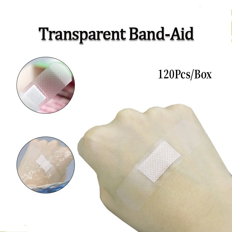 120Pcs Transparent Band-Aid Waterproof Wound Patch to Stop Bleeding and Anti-Abrasion Foot Micro Pores
