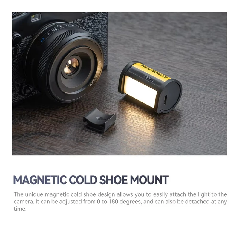 Fill Light Video Light Magnetic Mount 3000/4500/6000K Reteo Film Style Mini LED Light 250Lm 300Mah Cold Shoe