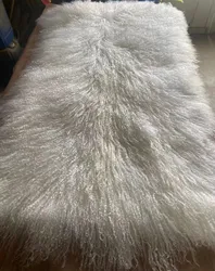 Wholesale Tibet Curly Sheep Fur Plate Long Hair Mongolian Lamb Fur Plate For Garments Blankets Wigs