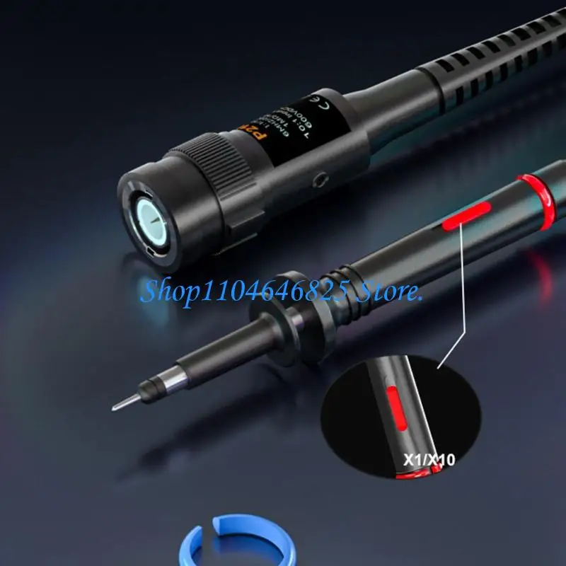 100MHz Oscilloscope Probe Measuring Accessory with 1X/10X Attenuation, Input Fitting and 130Cm Cable for Repair Use Included