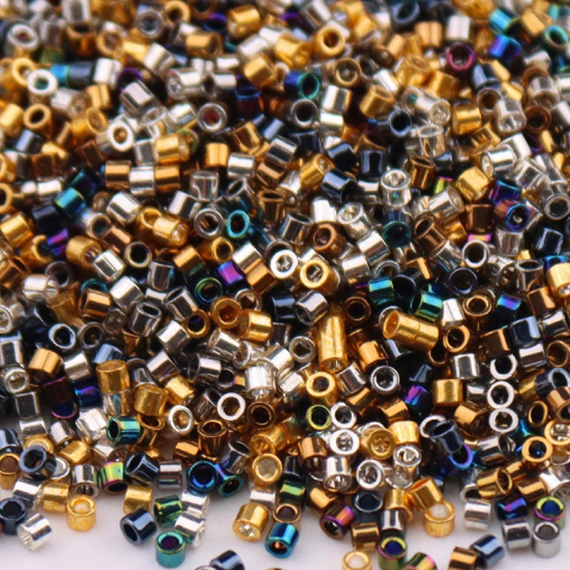 10g 1.3*1.6mm Generic Uniform Metallic Color Glass Beads 11/0 Japanese Loose Spacer Seed Beads for Jewelry Making DIY Sewing