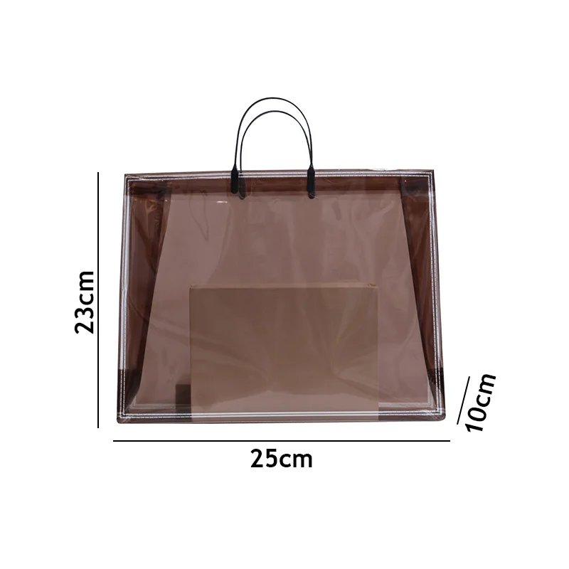 Large capacity swimming bag transparent visible handheld storage bag thickened PVC waterproof wash bag portable beach bag