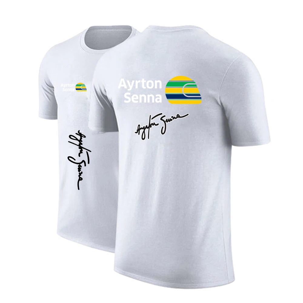 2023 New Men Ayrton Senna Hip Hop Summer Pattern Printed Short Sleeved Oversized Tops Harajuku Fashion Street T Shirt Tops