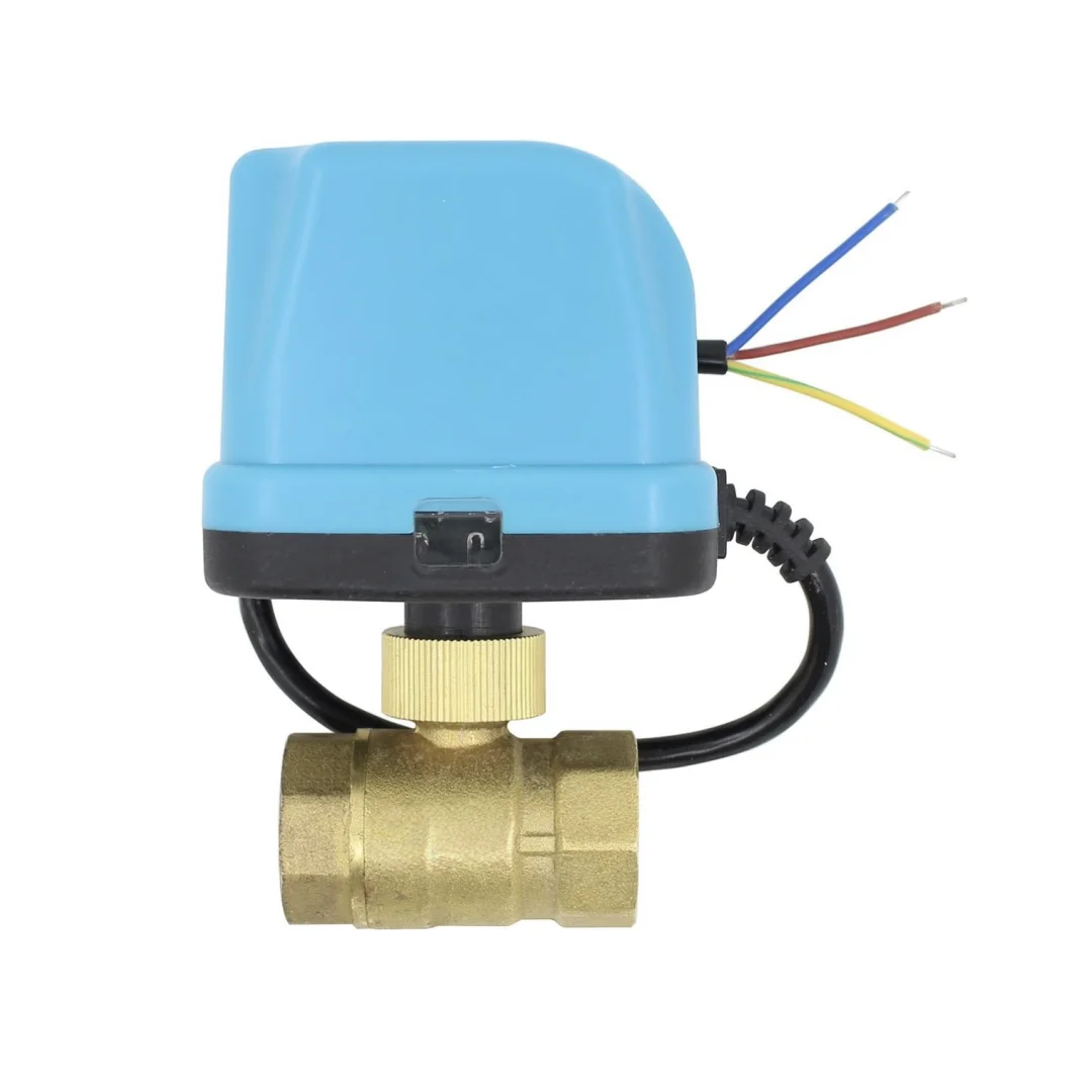 RTS 220V 110V 24V 12V 5v 3-wire dual-control bi-directional electric ball valve with blue actuator