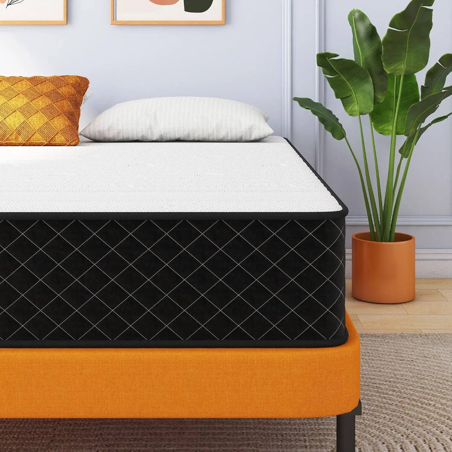 Full Mattress,10 Inch Full Size Hybrid Mattress, Full Size Mattress in a Box, Pressure Relief & Fiberglass Free, Firm, Custom