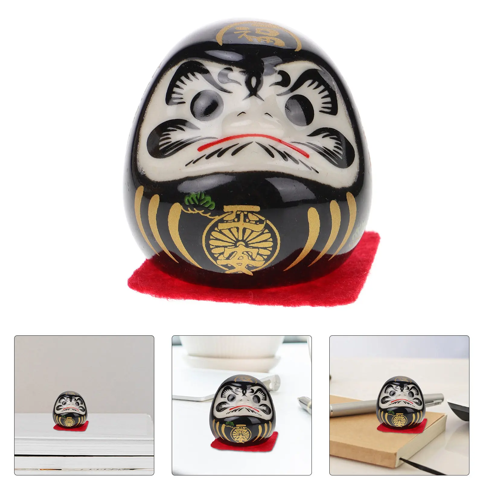 Japanese Porcelain Lucky Mascot Statue – Mini Ceramic Ornament for Home, Restaurant & Car Decor