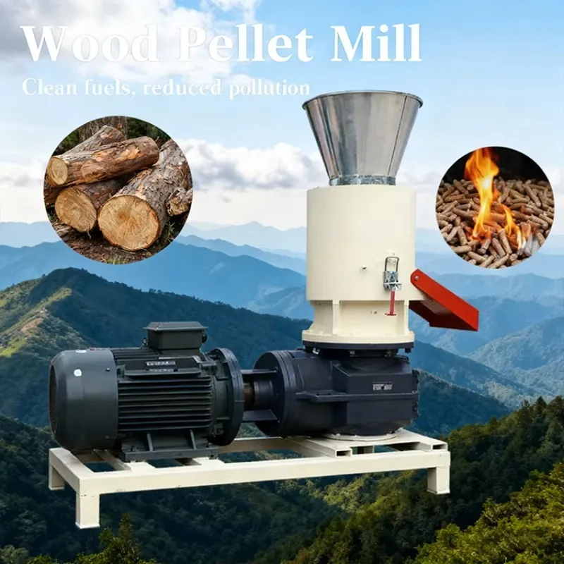 

New Model 260 Economical Durable Wood Waste Flat Die Pellet Press / Pellet Granulator Wood Biomass Pellet Machine Alloy Material