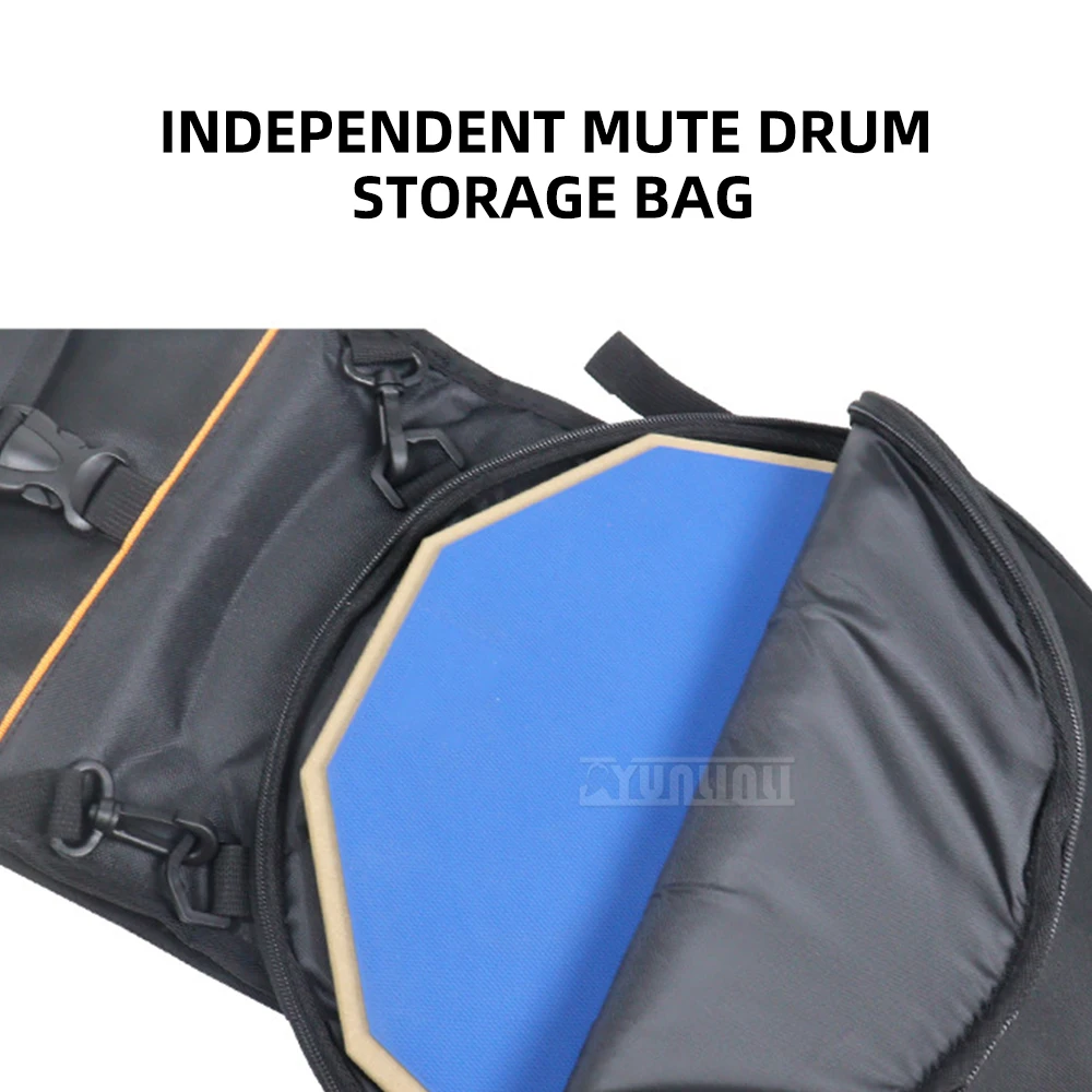 Mute Drum Stand, 12-inch Mute Drum Set with Backpack, Maple Drumsticks, and Assorted Drumstick Cases