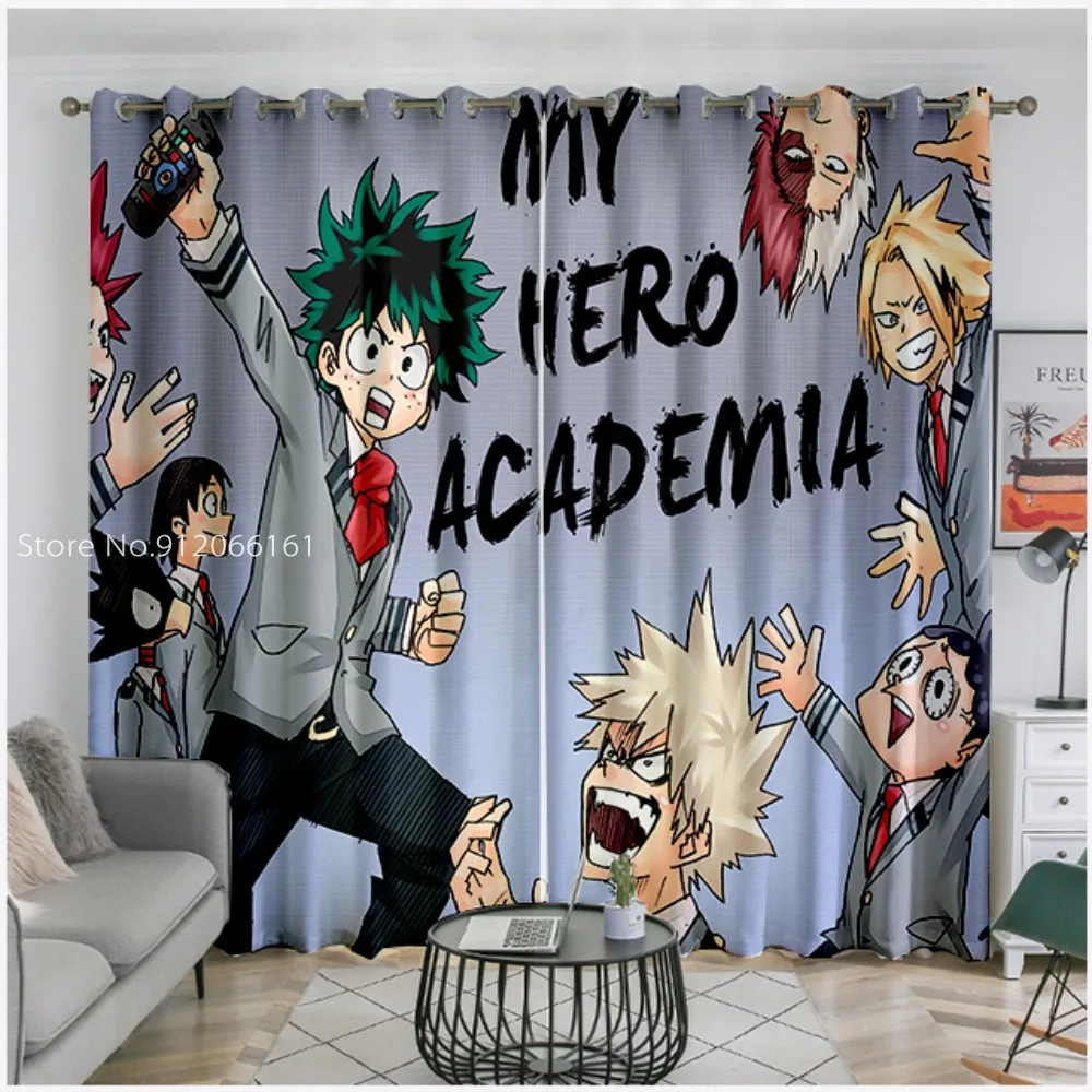 3D Print My Hero Academia  Anime Decor Blackout Curtain for Living Room Bedroom Cute Beauty Home Anime Manga Window Drapes Gift