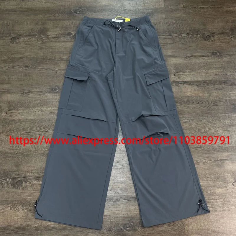 한국식 낙하산병 Nonnod 캐주얼 바지 대형 포켓 무릎 주름 넓은 다리 바지 방수 속건성 Nonnod 카고 바지