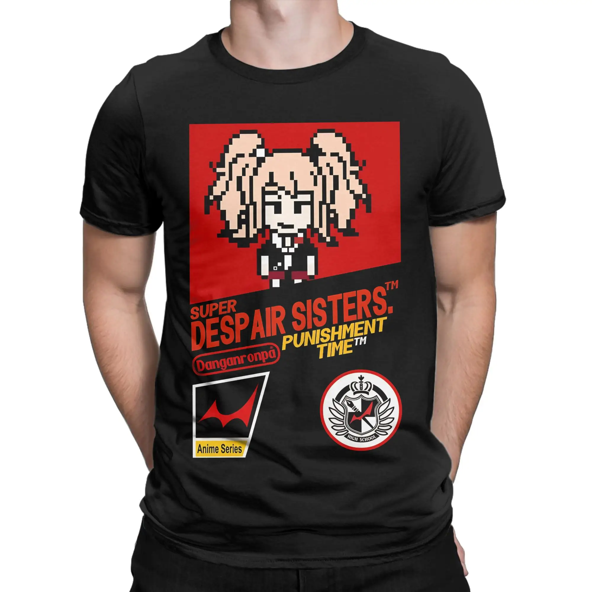 Comic Style Character Collage Classic Danganronpa Graphic 100% Cotton T-Shirt Tops Tees For Men
