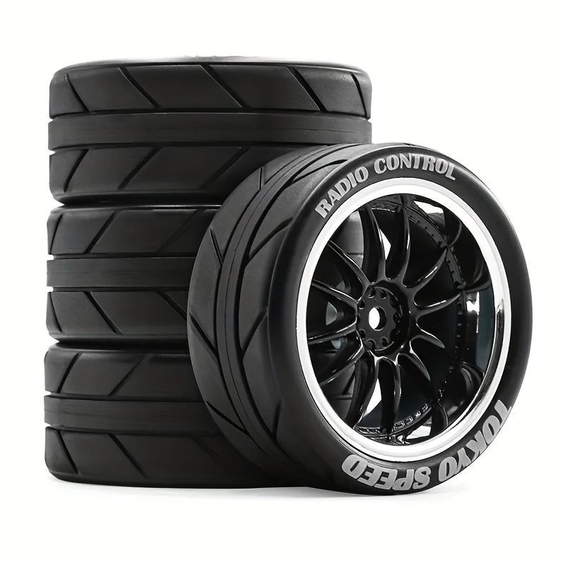 

4PCS 65mm 1/10 RC Drift Tires & Wheels - Flat Run for Tamiya TT02/XV01 WRC - On-Road Racing Upgrade