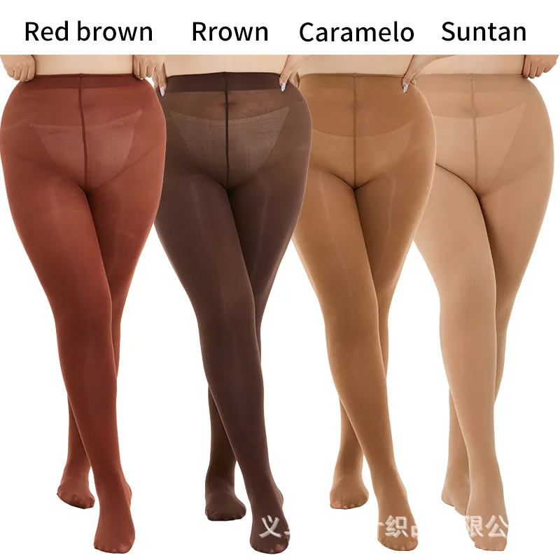 2026 New Design 60- 90kg Plus Size Pantyhose Durable Crotch Brown 40d Carnival Tights Wine Red Fashion Color Women Tights