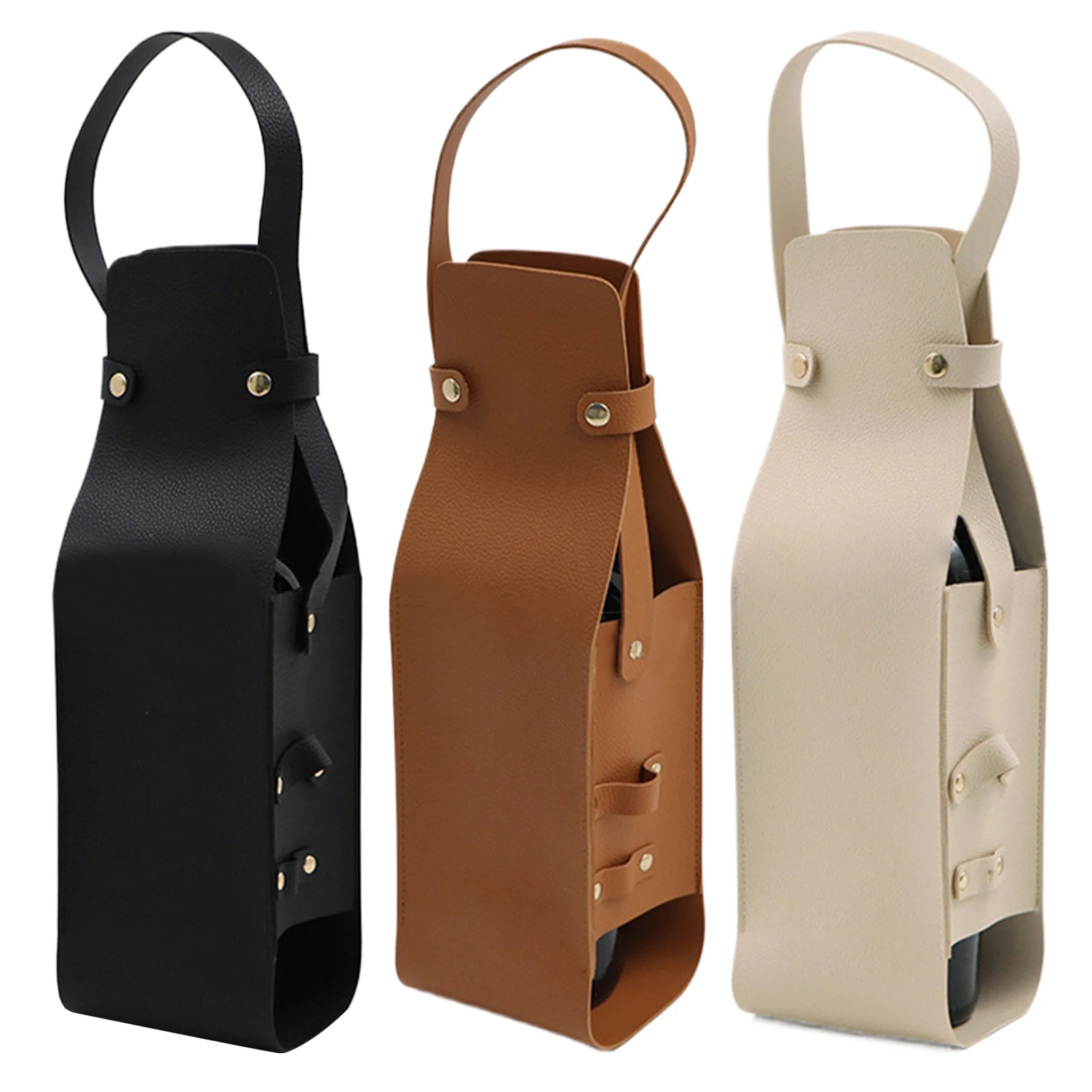 

Wine Tote PU Leather Wine Holder Carrying Case Wine Carrier with Handle Liquor Bottle Carrier Carry-On Pouch Travel Wine Bag