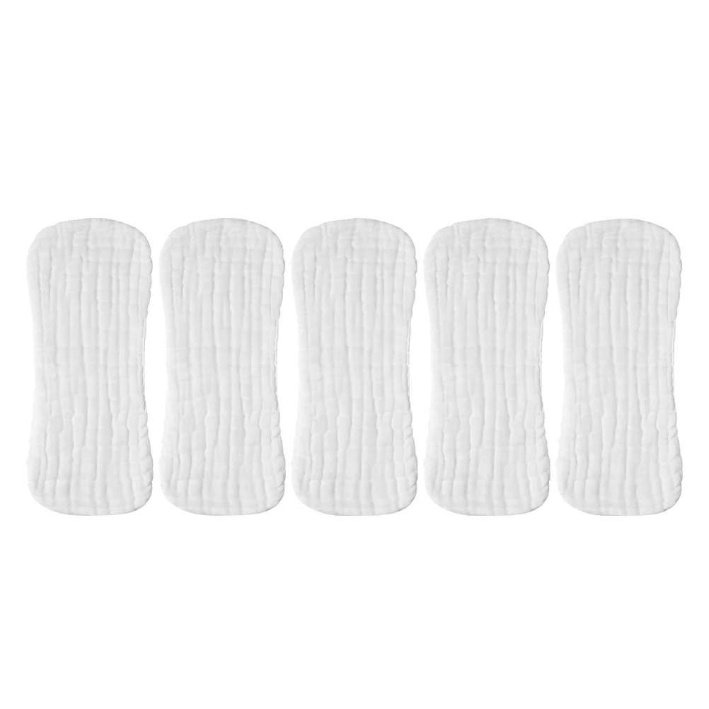 

5pcs Pure Cotton Baby Diapers Newborn Cloth Urine Pads 0 3 Months White 35x15cm Reusable Breathable Muslin Diapers for Home