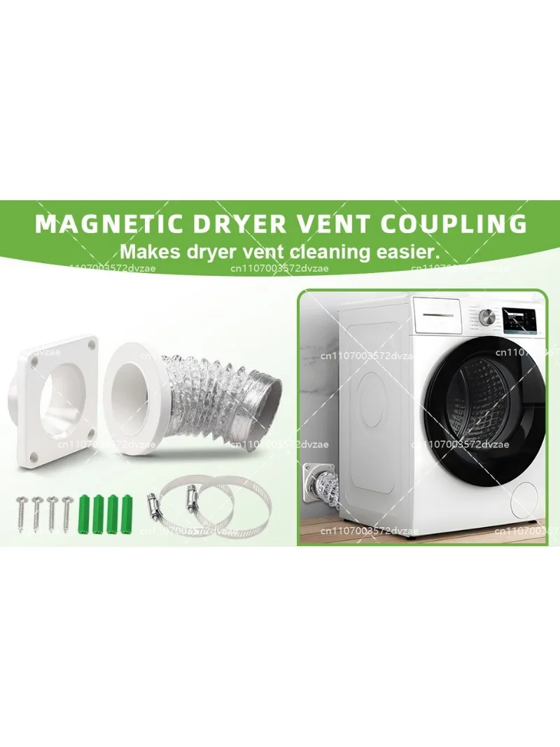 Magnetic Dryer Vent Connector Quick Connect Disconnect Magnet Self-Aligning Design for Dryer