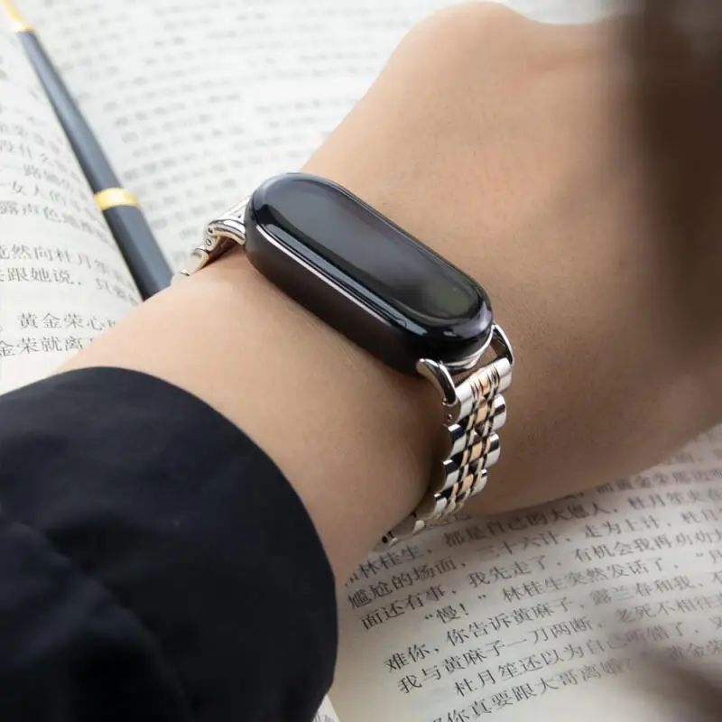 Edelstahl-Uhrenarmband für Xiaomi Mi Band 10 Smartwatch-Armband Metall Correa für Xiaomi Mi Band 8 9 10 Armband – Detail 5