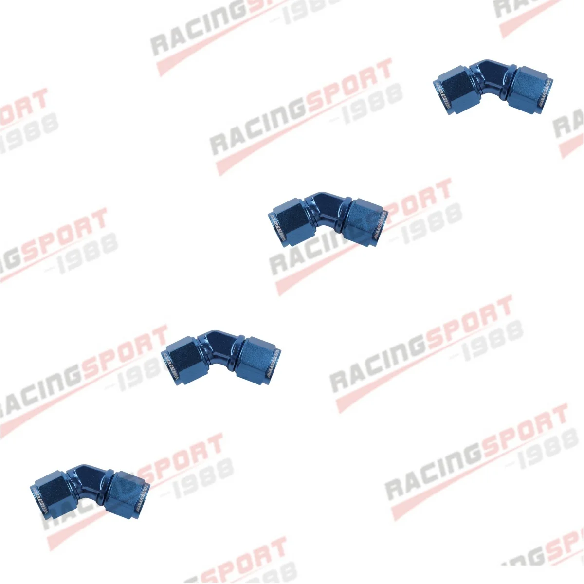 

45 Degree AN3 AN4 AN6 AN8 Female to AN3 AN4 AN6 AN8 Female Aluminum Swivel Fuel Fitting Adapter Blue