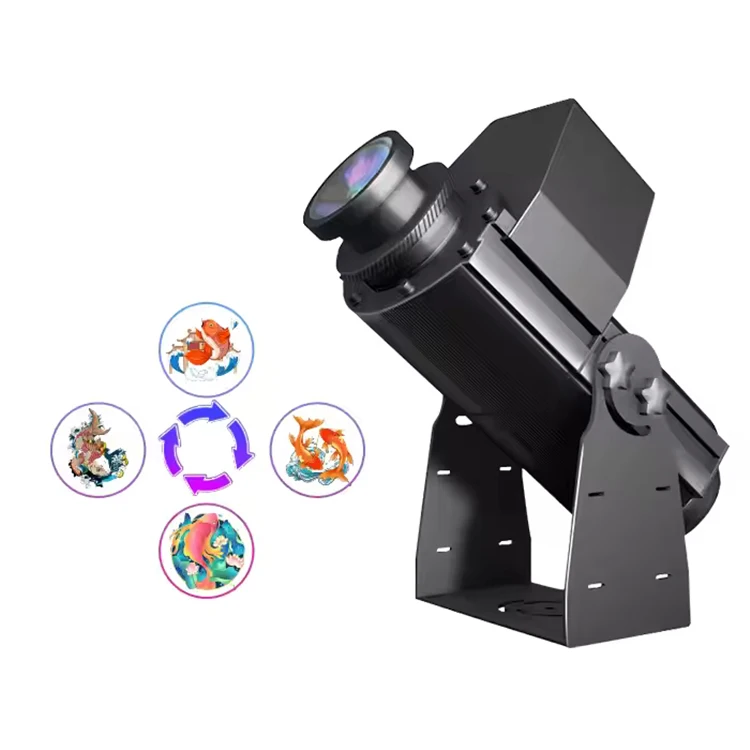 

4 Gobo Design IP66 Outdoor 100W-200W LED Logo Projector Advertising Lights with Aluminum Alloy 90 CRI 4800 Lumens