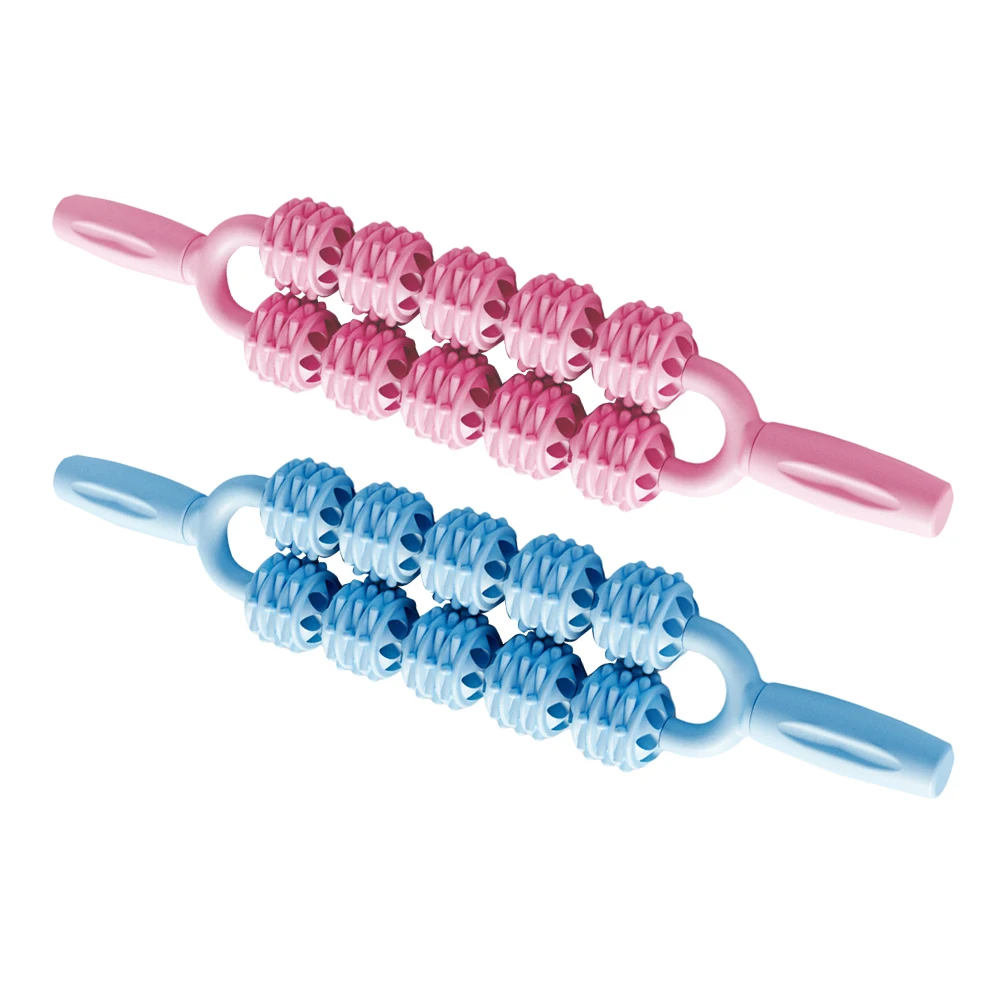 

2pcs Massage Stick Muscle Roller Deep Tissue Legs Ergonomic Handle Portable Calf Back Neck Steel Core for Muscles