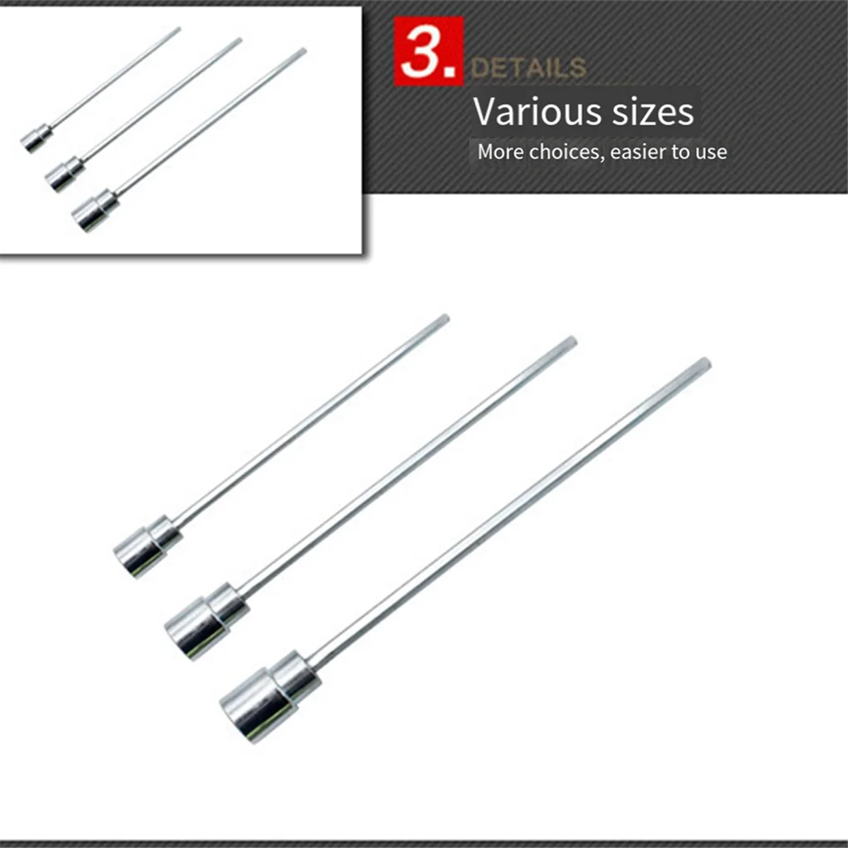 AB51 Kunci Pas Soket Segi Enam Ekstensi Pemanjangan Soket Busi Bagian Bor Listrik Alat Perbaikan Otomatis 300MM