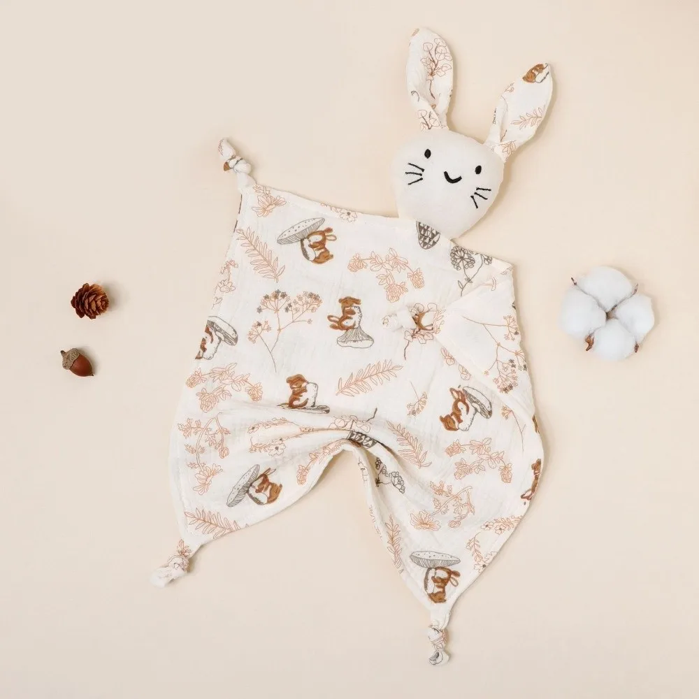 Cotton Muslin Muslin Comforter Blanket Soft Material Printed Design Newborn Sleeping Dolls Multi-Function Newborn Size