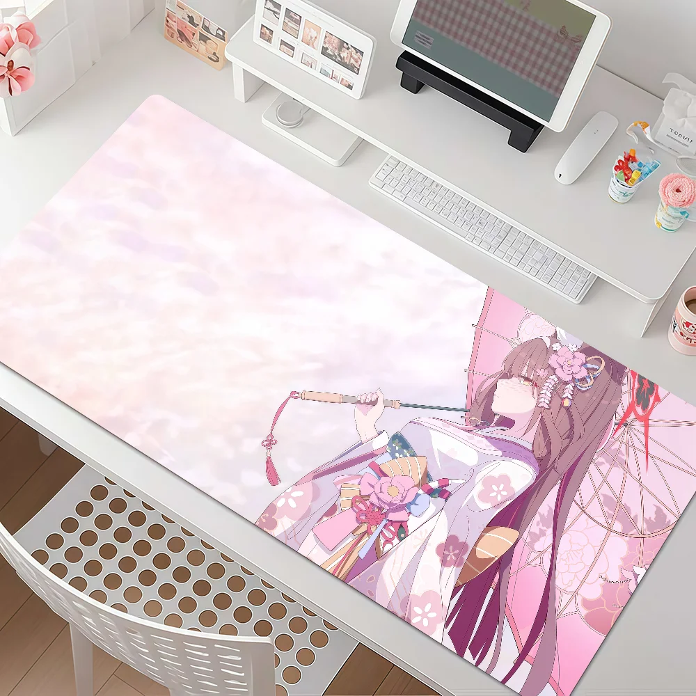 Alfombrilla de ratón antideslizante para juegos, con borde de goma sellado y engrosado, para laptop, modelo Games Girl Blue A-archive Kosaka Wakamo