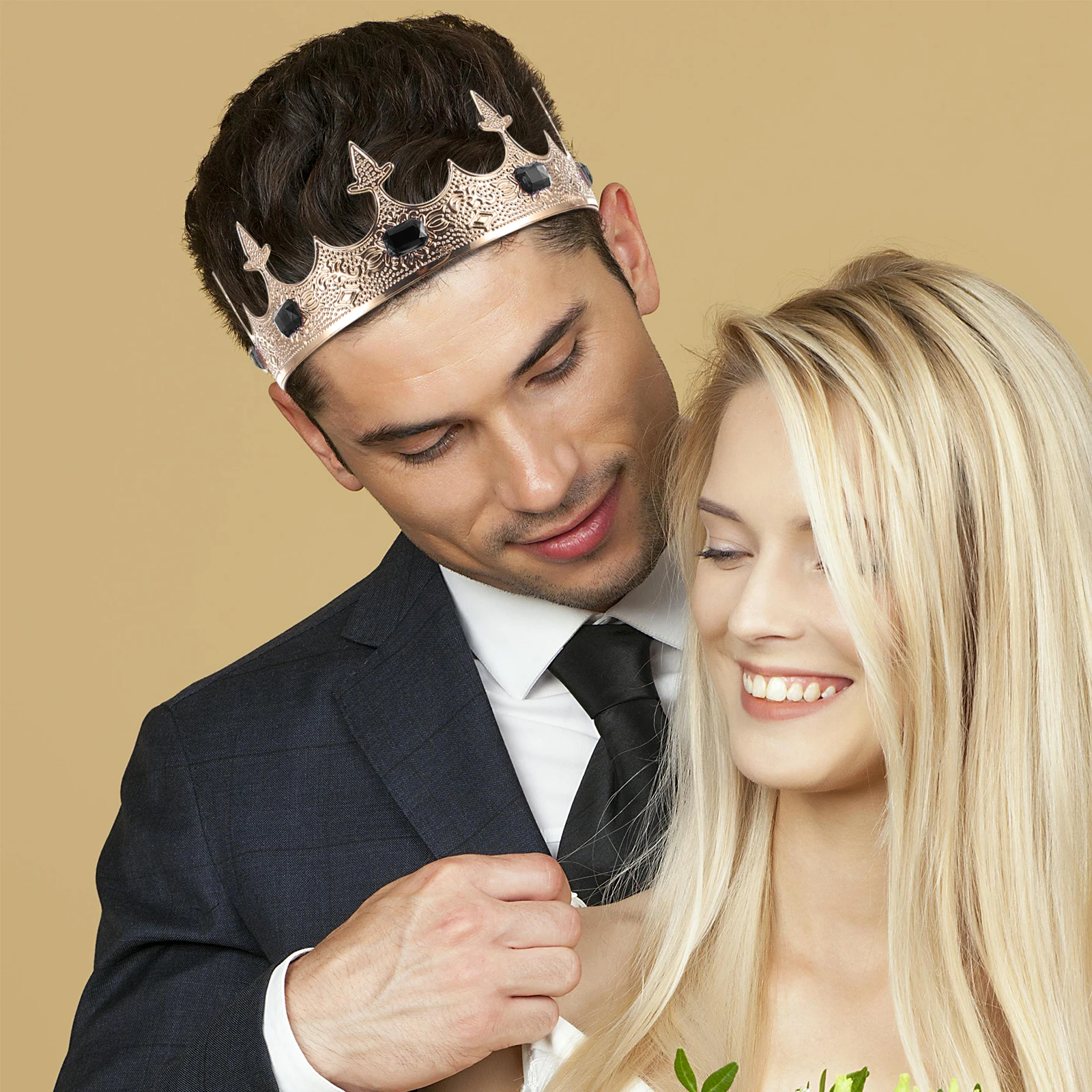 

King For Metal Tiaras Medieval Costume Hair Accessories Prom Party Wedding Halloween Durable Rhinestone Bridal