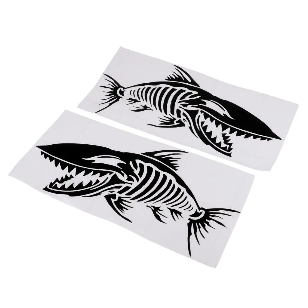 

1 Pair of Black Skeleton Fish Bone Stickers Cool Funny Stickers for