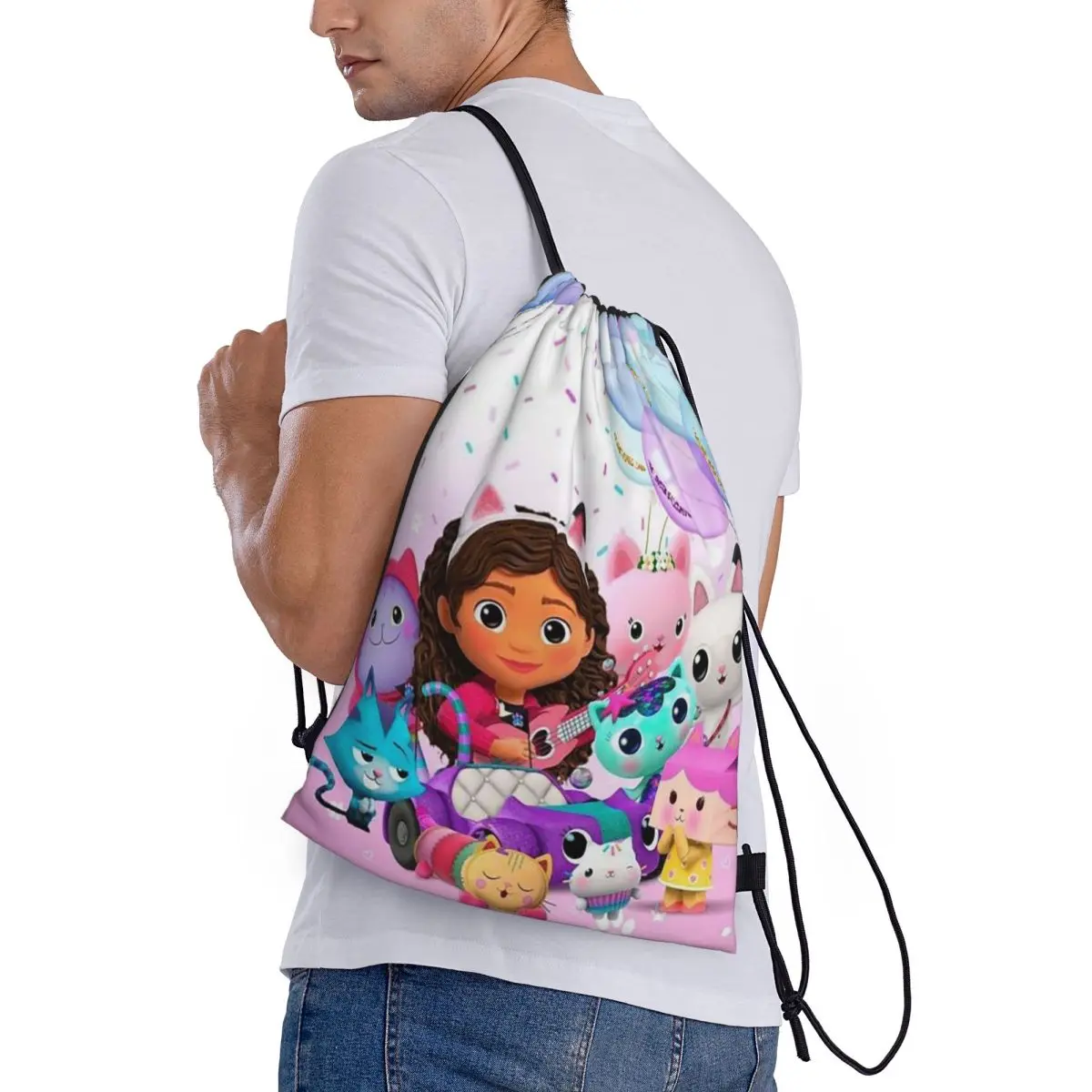 

G-Gabbys Dollhouse Backpacks Fashion Drawstring Bags Sports Bag Book Bags for Travel School