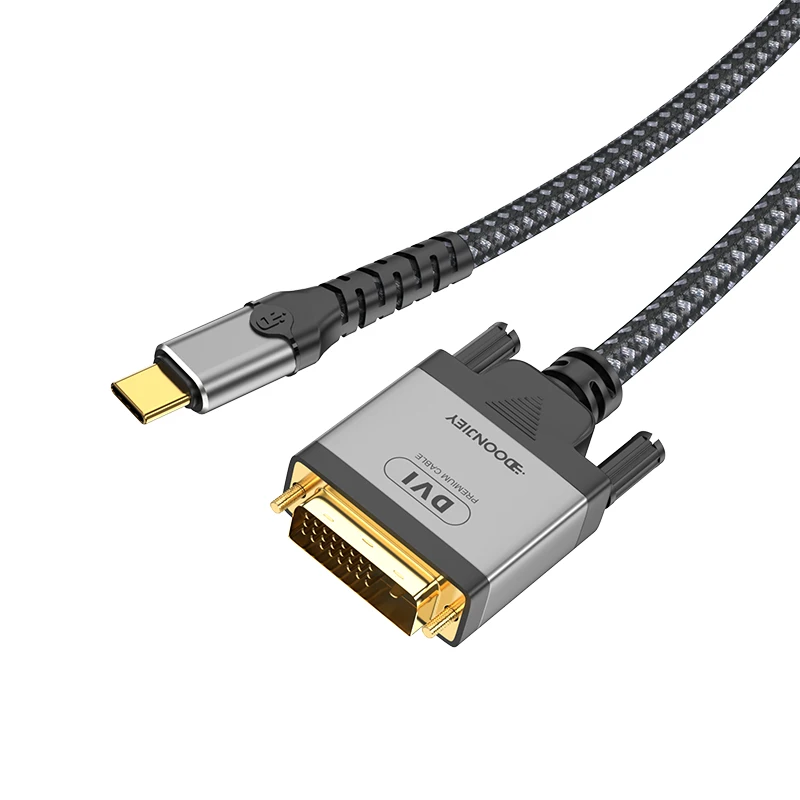 Kabel adapter USB-C na DVI 4K, adapter Type-C na DVI (24+1) męski-męski, przewód adapter do telewizora, monitora, projektora, MacBooka — zdjęcie produktu 6