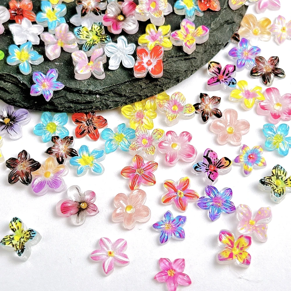 

30PCS Mixed Design 3D Acrylic Nail Art Narcissus Flower Charms Accessories Parts For Manicure Nails Decoration Supplies Material