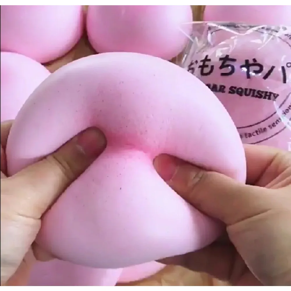 Squishy Simulated Pink Buns Squeeze Toy Soft Stress Relief Slow Rising Sensory Fidget for Anxiety ADHD Autism Gifts for Kids image 5