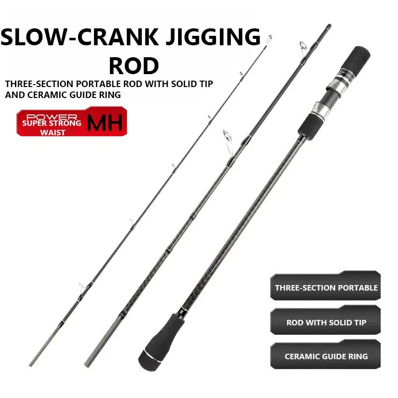 Mavllos Star-Sea المياه المالحة القفز الصيد رود إغراء 100 جرام-350 جرام MH 1.91 متر 3-قسم المحمولة قارب الصب الغزل الصيد رود