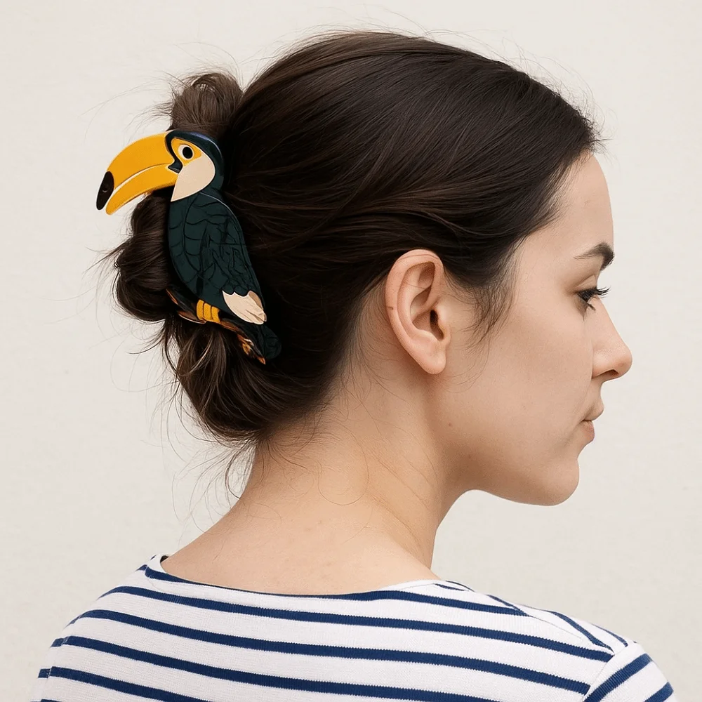 

Personalized Cute Acetic Acid Hair Claw Crow Grasp Bird Hair Clip Headwear Korean Style Cartoon Animal Shark Clip Girls