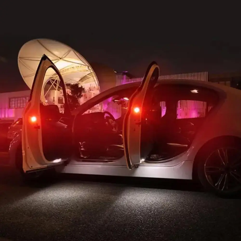

2Pcs 5-LED Auto Car Opening Door Safety Warning Anti-collision Lights Magnetic Sensor Alarm Lights Parking Lamp Universal