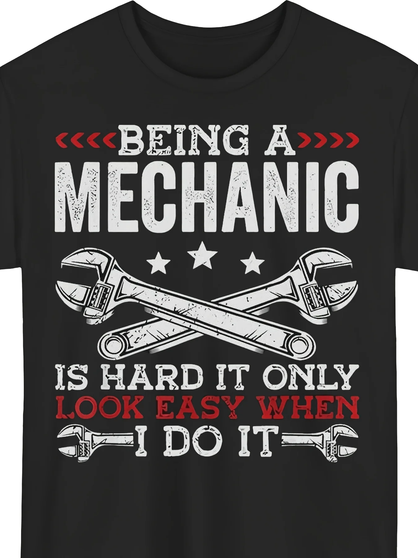 Men'S Mechanic Graphic T-Shirt Being a Mechanic is Hard It solely Looks Easy When I Do It Red Tool Design Lightweight Summer Shirt for Casual Wear Retro Casual Short-Sleeved T-Shirt with Round Neck and Printed Pattern