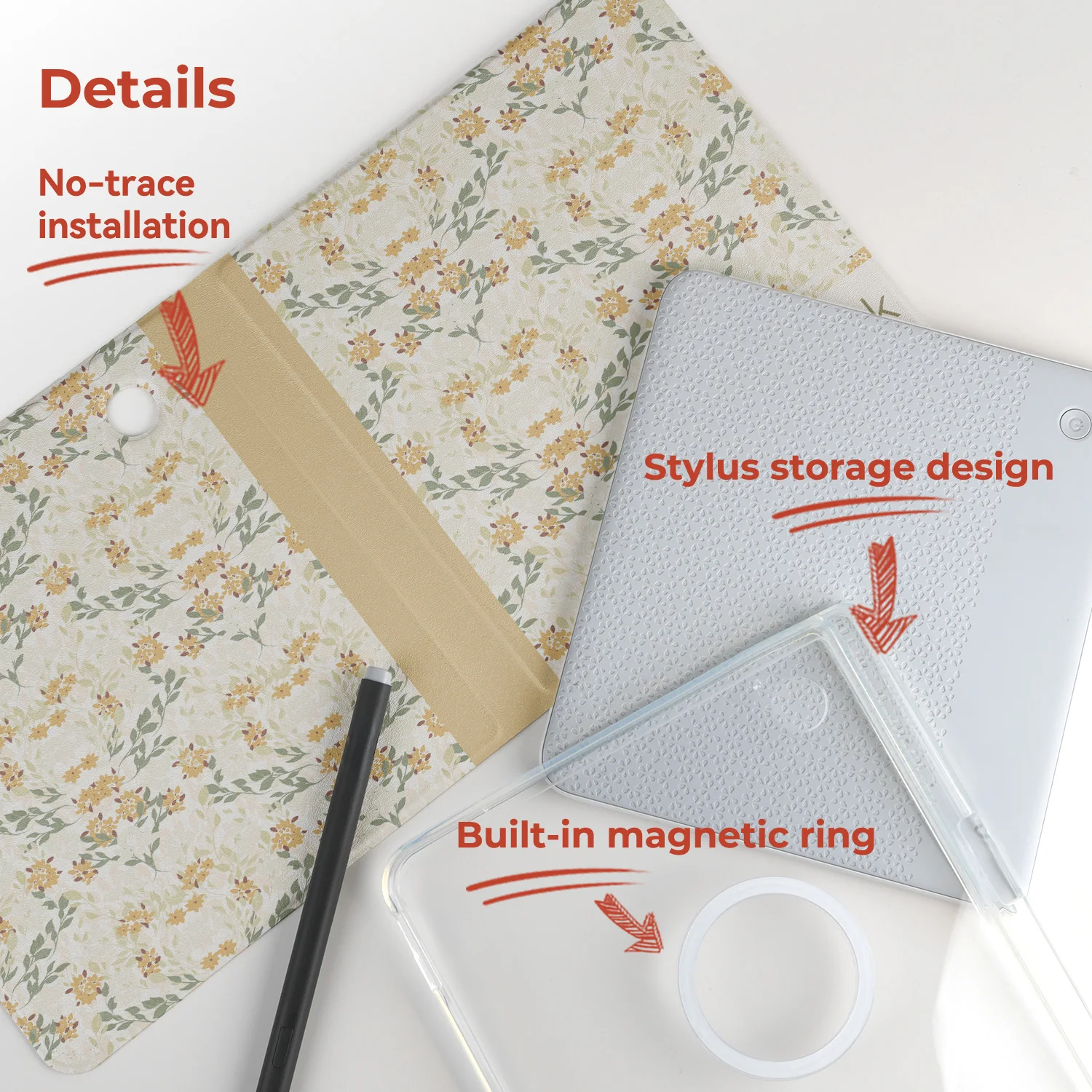 Twosheep suit for Kobo Libra Colour Kobo Libra2 Magnetic Detachable Case Cover with Stylus Slot Clear Back  Notebook Style