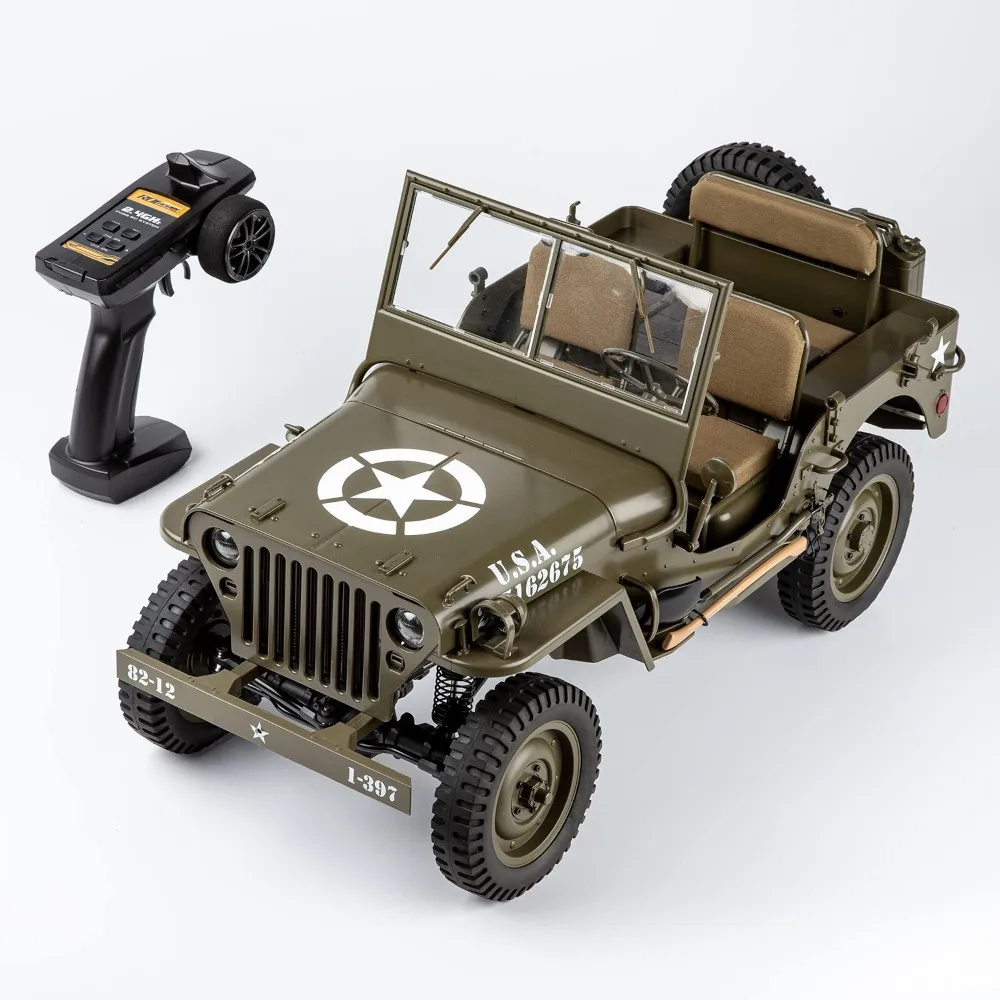 Dla Rochobby FMS WW2 Hobby RC Truck Military US Army 1/6 MB Scaler Willys Jeeps 4-kołowy napęd szczotkowany RTR z TX RX bez baterii