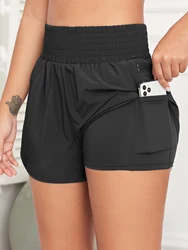 Zipper Pocket Summer Shorts Woman Fashion Casual Sport Quick drying Shorts Activewear Running Outdoors Athletic Shorts