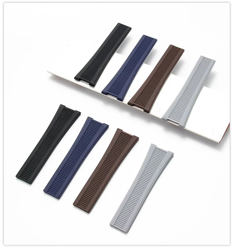 for Patek Nautilus Philippe PP 5711 5712 Black Blue Gray Brown Rubber Concave Watch StrapSilicone Watch Strap 25mm*13mm