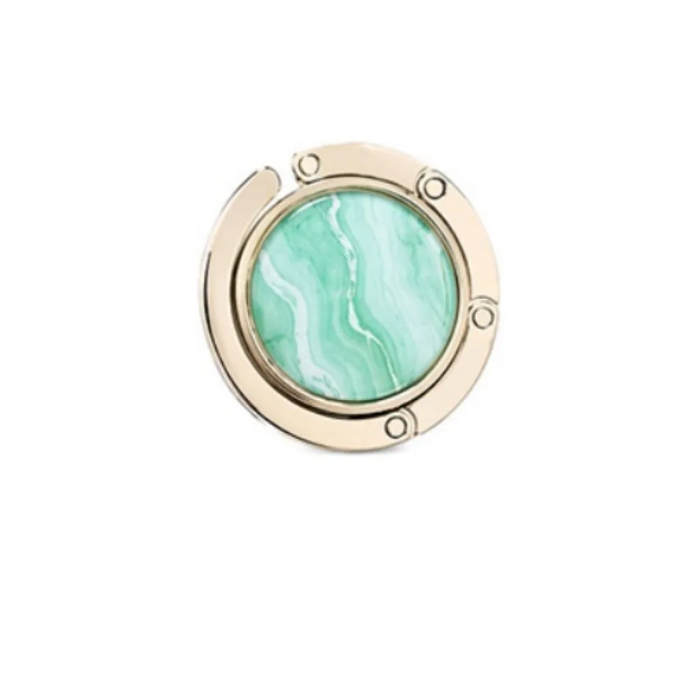Delicate Gift Portable Purse Hook Folding Alloy Table Handbag Holder Marble Pattern Non Slip Bag Hanger Travel Use