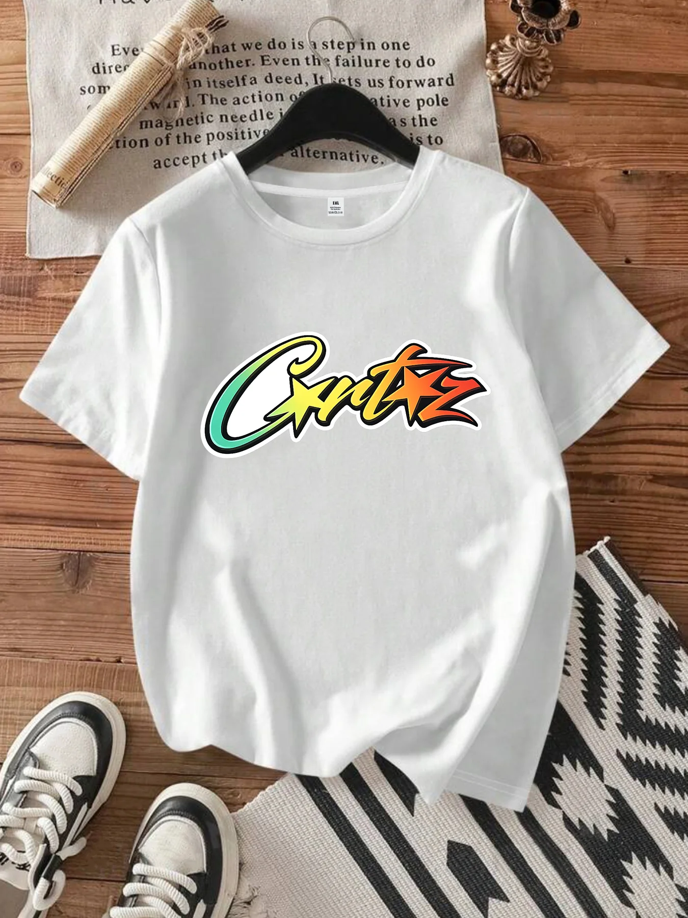 

【WDS008】Plus size women's round neck short sleeve T-shirt with elastic half sleeves and trendy prints