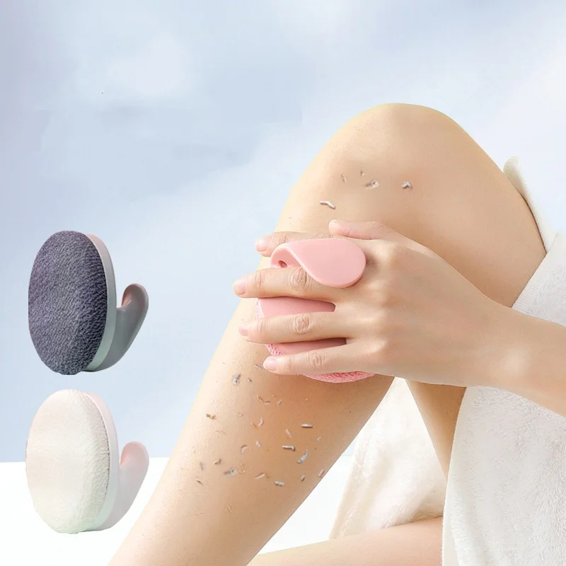 Asciugamano da bagno durevole tenuto in mano Scrubber rotondo delicato sulla pelle Spazzola da doccia Pulizia del corpo Accessori da bagno esfolianti