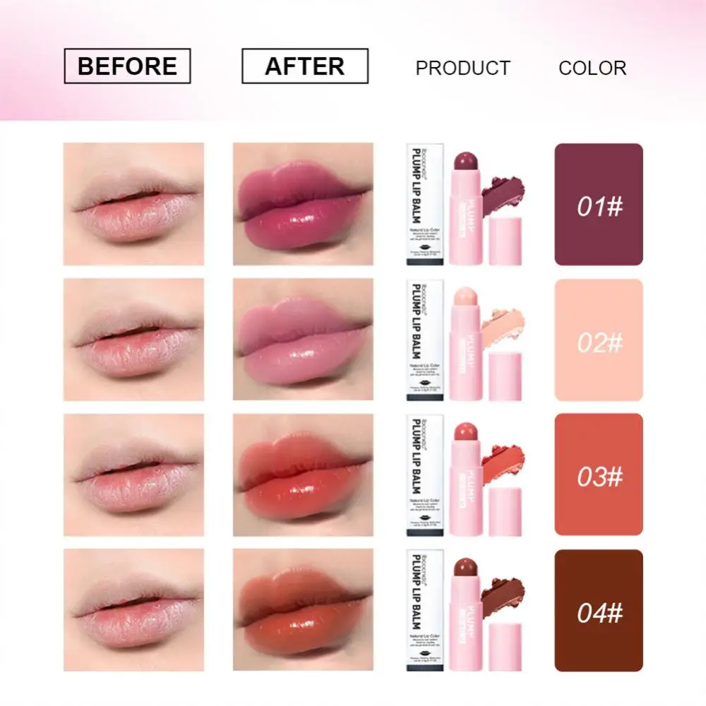 4 Colors Hydration Lip Plumper Moisturizing Nourishing Long-lasting Repairing Reduce Fine Lines Lip Balm Lipstick Lip Care TSLM1