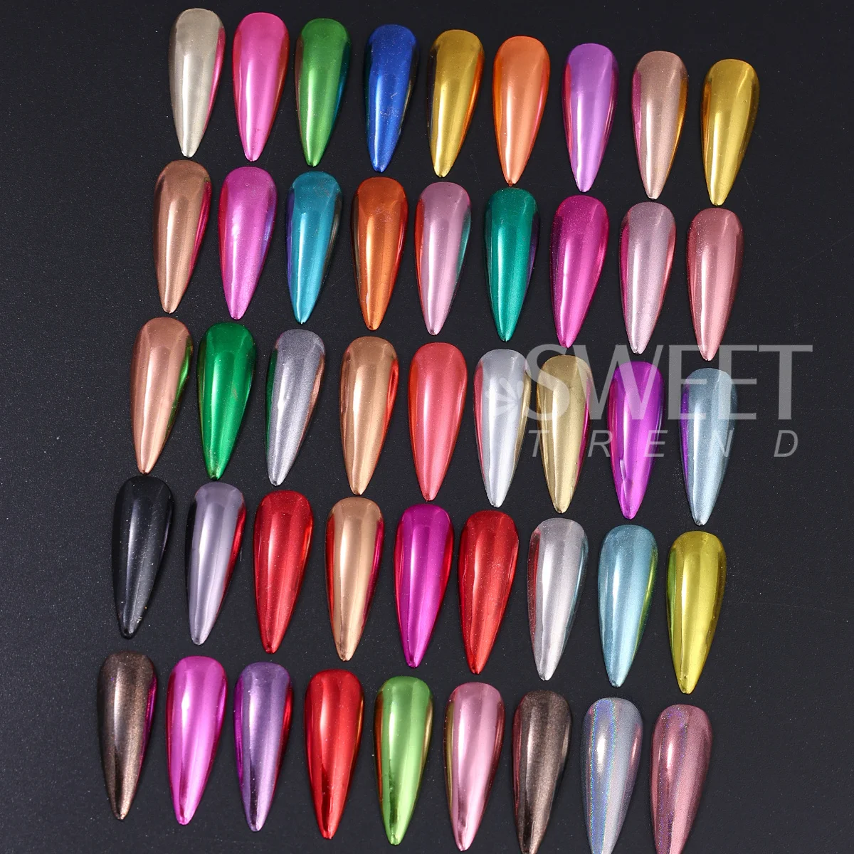 45 colori specchio magico in polvere per unghie con pennello metallico Y2K cromo sfregamento polvere decorazione fai da te fascino flash manicure parti scintillanti