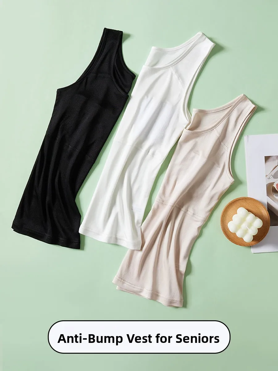 Silk Blend Summer Sl Einteiliger BH Tank Top Damen Dünn Basic IRt Nicht tragende Unterwäsche T-Shirt Straight Cut Fit