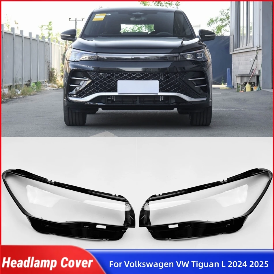 

For Volkswagen VW Tiguan L 2024 2025 Accessories Car Lampshade Headlamp Cover Lens Car Front Headlight Lens Cover Lights Shell