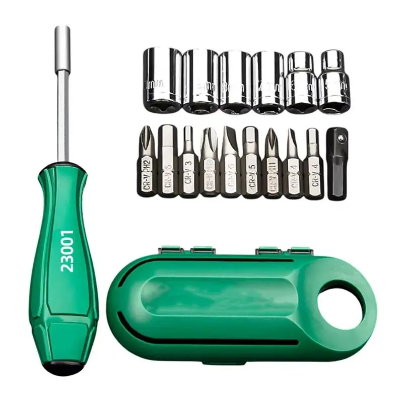 LIKE WISH Portable Screwdriver Set Portable Multi-Purpose Screwdriver High-Strength Screwdriver Nut Driver For Daily Repair