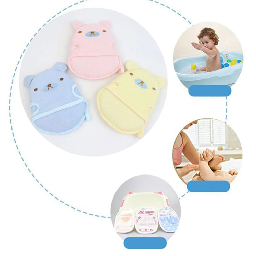 Cartoon Bathing Sponge Bath Scrubber Shower Towel for Kids Babies Infants (Yellow) Infant Bath Towel Infant Shower Towel